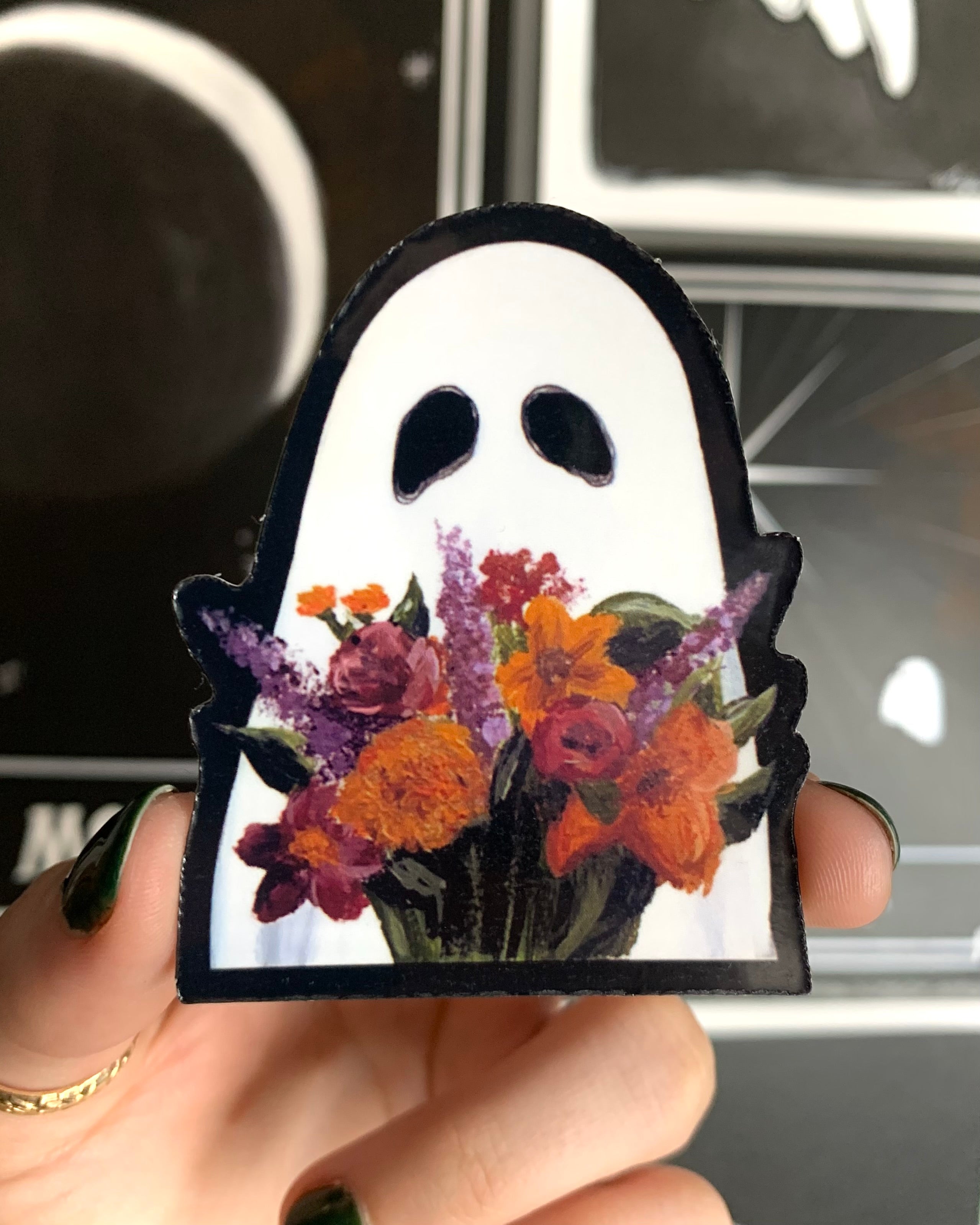 Floral Bouquet Ghost Sticker
