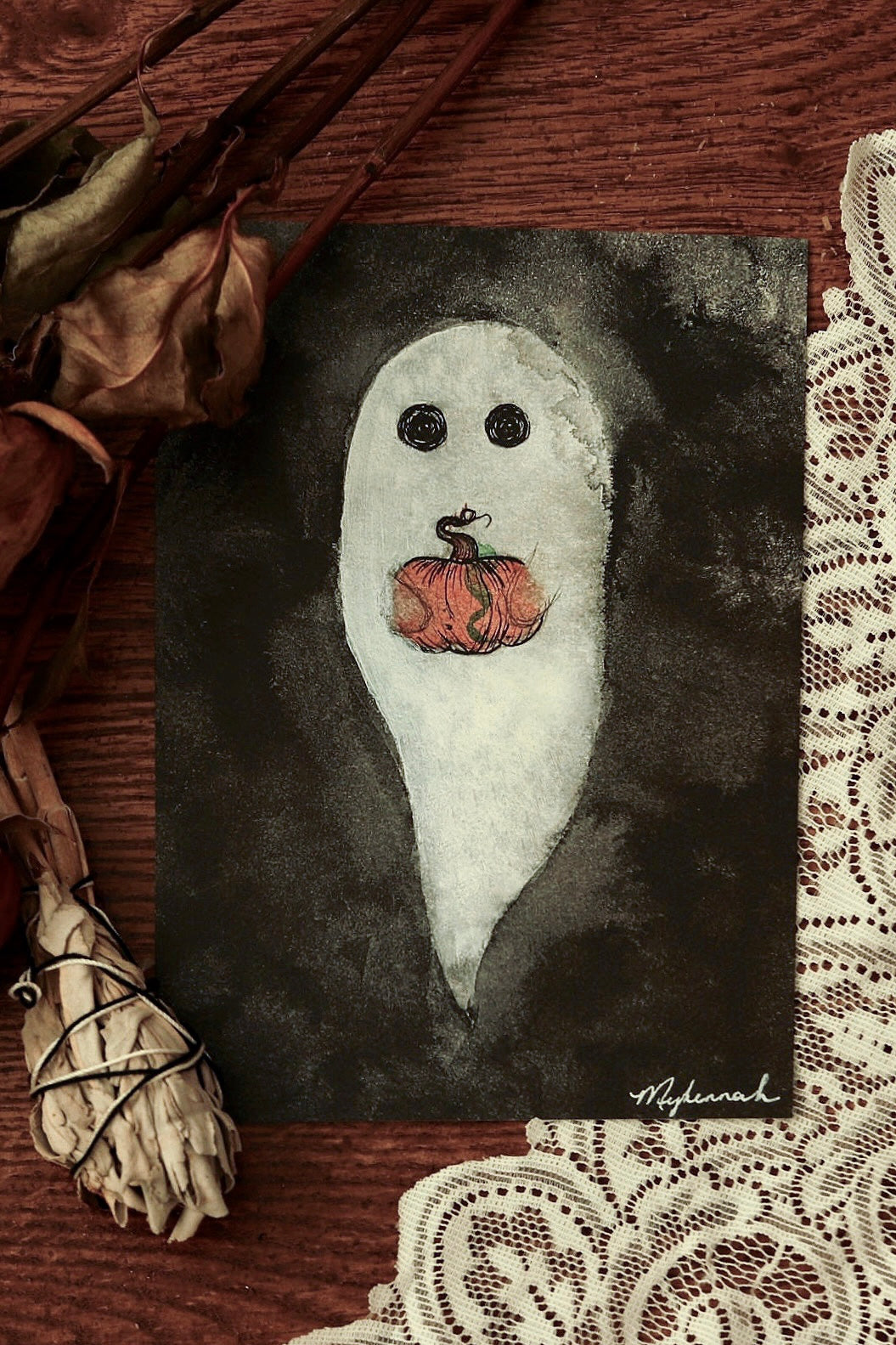 Pumpkin Ghost Fine Art Print
