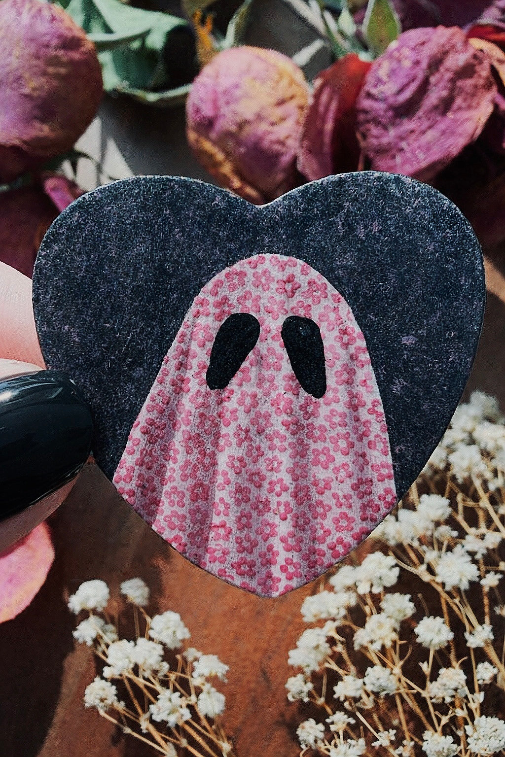 Pastel Goth Valentine's Ghost Magnet